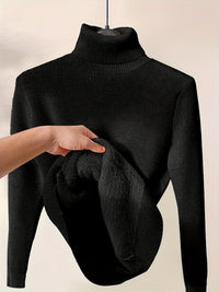 Stilvolle Damen Rollkragenpullover – Schwarz