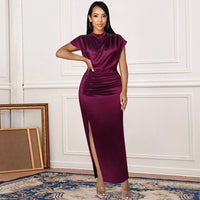 Dina | Damen Maxi-Kleid stilvoll & bequem tragbar – Weinrot
