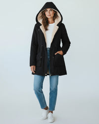 Winter Parka für Damen in taillierter Passform | Gefüttert – Schwarz