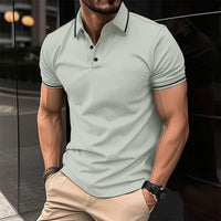 Lewis – Kurzarm-Polo mit klassischem Kragen für Herren – Hellgrau