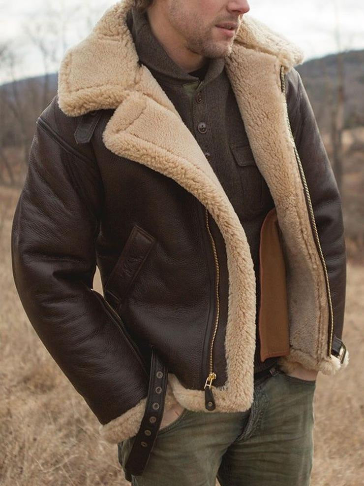 Enzo - Lammfell-Lederjacke