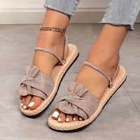 Ada | Damen Solide Farbe Sanfte Sandas – Leinen