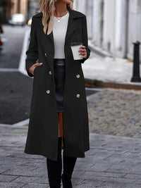 Liabron | Eleganter Allure Trench mit Gürtel und Revers – Schwarz