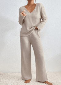 CLARA - RELAXEDES RIPPENSTRICK-SET – Beige