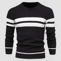 SALVATORE - ENG ANLIEGENDER STRICKPULLOVER – Schwarz