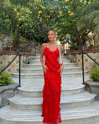 Zara - Kleid mit Rüschen – Rot