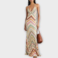 Remi - Missoni Buntes Fischgrätenmuster Maxikleid – Mehrfarbig