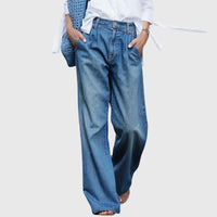 Teresa | Hochwertige Jeans mit weitem Bein – Blau