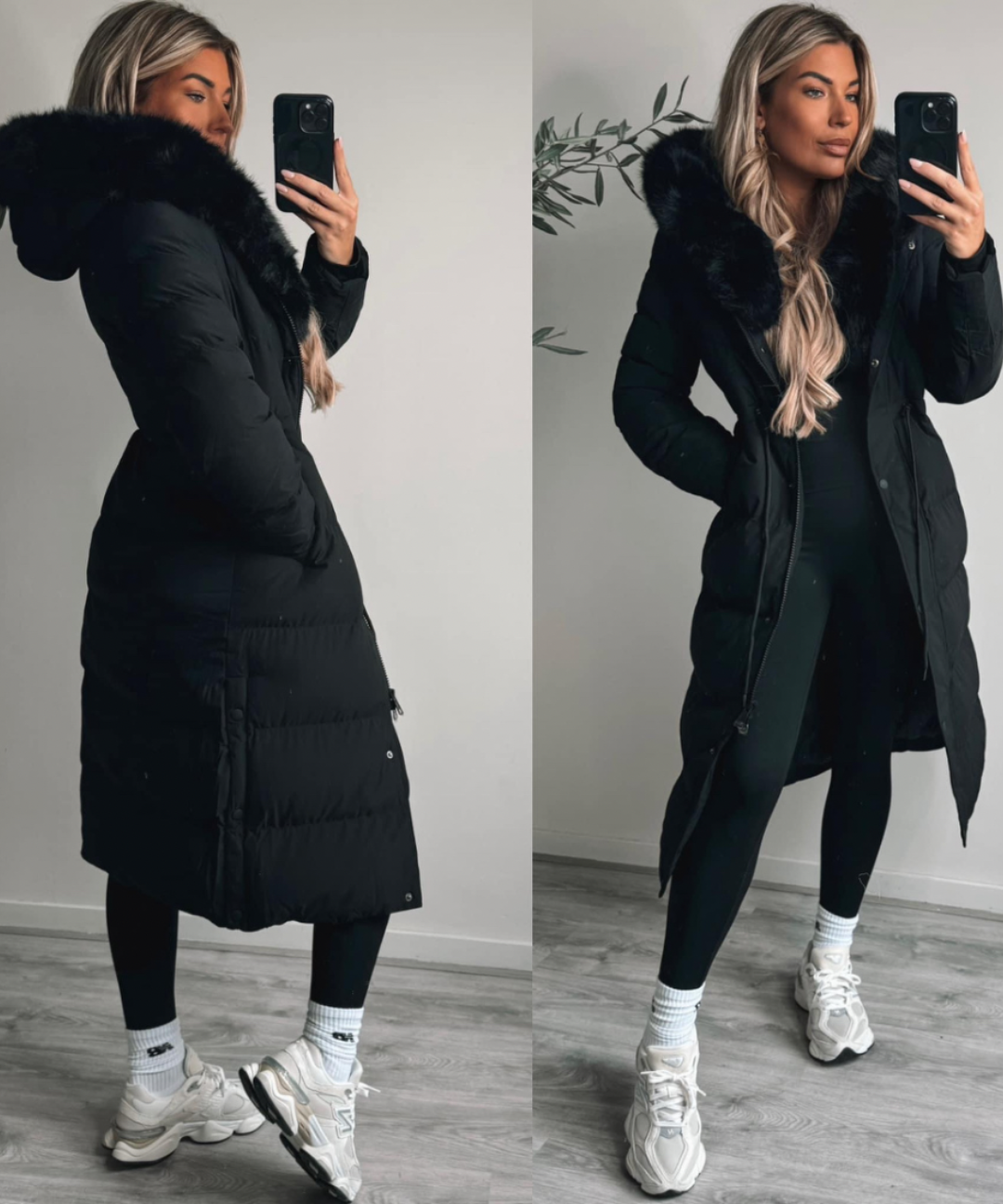 Aniela | Elegante Lange Jacke mit Pelz