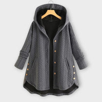 Lerina – Warme Jacke mit Knopfleiste – Grau