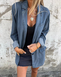 Marjolein™ | Lässiger Jeansblazer – Blaue Wäsche