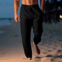 Herren Strand Lounge Hose | Bequeme – Schwarz