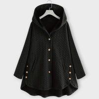 Lerina – Warme Jacke mit Knopfleiste – Schwarz