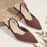 Chantalle - Summer Whisper, Elegante Damen-Slingback-Sandalen mit spitzem Zeh – Ziegelsteine Rot