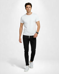 Herren Stretchhose im Modernfit mit elastischem Gewebe – Schwarz
