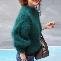 Kanita - Jahrgang-Strickpullover Aus Angora – Grün