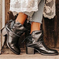 Damen Jahrgang Dirndl Schuhe | Stiefeletten – Schwarz