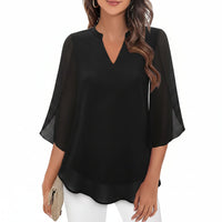 Brianna - Weit geschnittene Bluse mit eleganter Form – Schwarz