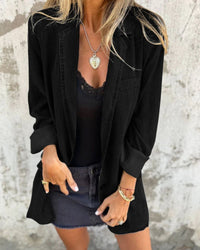 Marjolein™ | Lässiger Jeansblazer – Schwarz