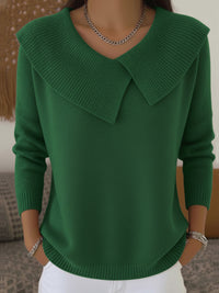 Lucia | Warmer Pullover mit Weichem Kragen – Grün