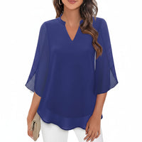 Brianna - Weit geschnittene Bluse mit eleganter Form – Blau