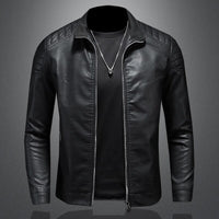 Elegante Premium Bikerjacke für Herren | Langarm – Schwarz