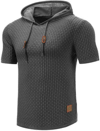 Kurzarm-Kapuzenpulli – Grau