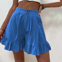 Kylie Bermudas Damen | Sommerliche elegante lässige einfarbige Shorts – Blau