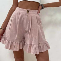 Kylie Bermudas Damen | Sommerliche elegante lässige einfarbige Shorts – Rosa