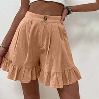 Kylie Bermudas Damen | Sommerliche elegante lässige einfarbige Shorts – Khaki