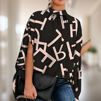 Zara - Stilvolle Bluse mit weitem Schnitt – Schwarz / Beige