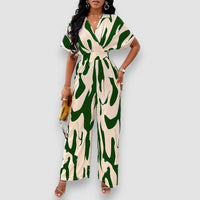 Victoria | Kurzärmeliger Jumpsuit – Grün
