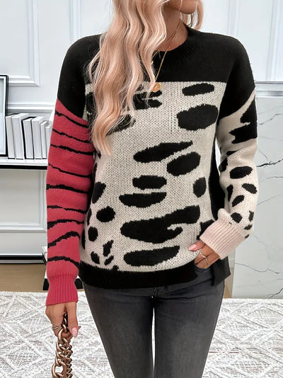 Clisena | Pullover mit Rundhalsausschnitt, lässige, lockere Passform für einen modischen Look