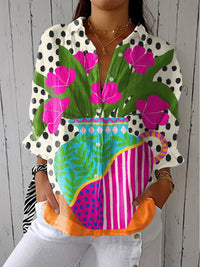 Waverly | Blühende Vase Bluse – Mehrfarbig