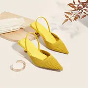 Chantalle - Summer Whisper, Elegante Damen-Slingback-Sandalen mit spitzem Zeh – Gelb