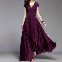 Karmilda | Elegantes Chiffon-Abendkleid für Damen – Weinrot