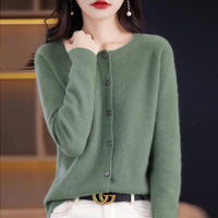 Mariana - Kuschelige Strickjacke Aus Wolle – Grün