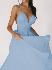 Lorelein | Damen Kleid mit Trägern – Blau