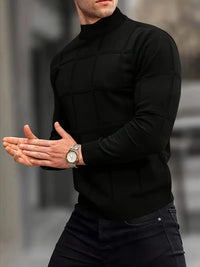 Nunzio - Komfortabel Gestrickt Rollkragen Pullover – Schwarz