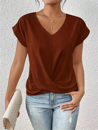 CLEO - LÄSSIGES T-SHIRT MIT SWEETHEART-AUSSCHNITT – Rot