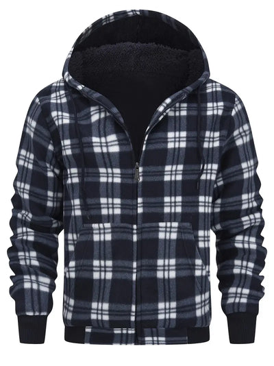 Keyor | Dicke Retro-Jacke mit Kapuze und Sherpa-Futter