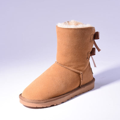 Lela | Warme Schneestiefel mit Fell und Schleifen für Frauen