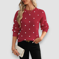 Tina | Polka Dot Pullover – Rot