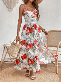 Tessa | Blumen Maxikleid in Boho Eleganz – Rot