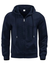 Philipp – Lässiger Kapuzenpullover Mit Reißverschluss Und Langen Ärmeln – Blau