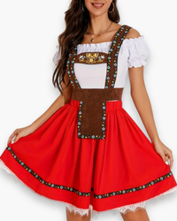 Damen Dirndl Kleid | Traditionelles Oktoberfest Outfit – Rot