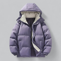 Herrenjacke | Kapuze und gesteppte Ausführung – Lila