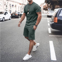 Jarek Kurzarm T-Shirt und Shorts Set – Grün