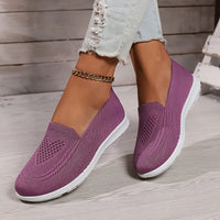 Heidi-Mode | Einfarbige Gestrickte Sneaker Für Damen – Lila