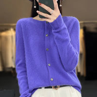 Anna | Kaschmir-Merinowolle Cardigans – Lila